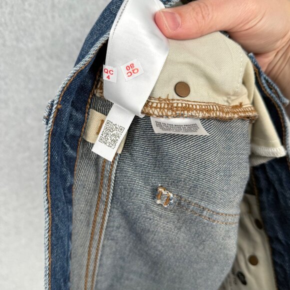 Madewell Womens Brynn Long Short Size 29 Blue Denim Button Fly Raw Hem NWOT - Picture 8 of 13